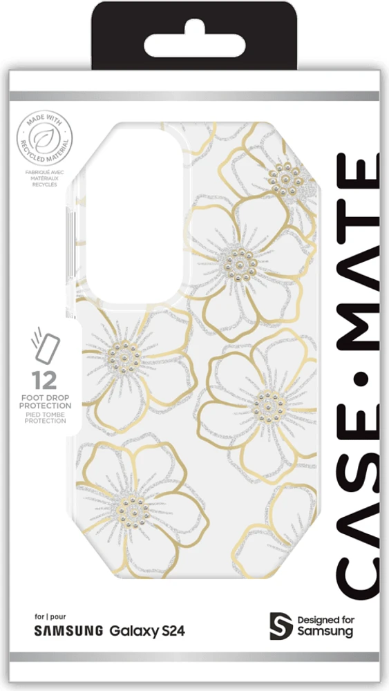 Case-mate - Floral Gems Case For Samsung Galaxy S24 - Gold