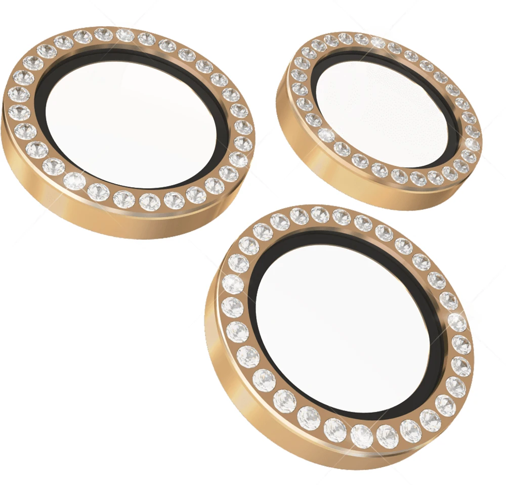 Aluminum Ring Lens Protector Set In Stone Gold for iPhone 16 Pro/Pro Max 6.7