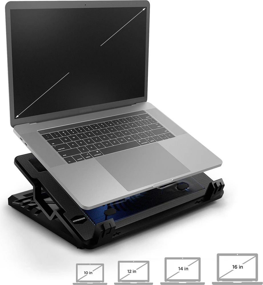 HyperGear - UpRite Air Portable Laptop Cooling Stand - Black