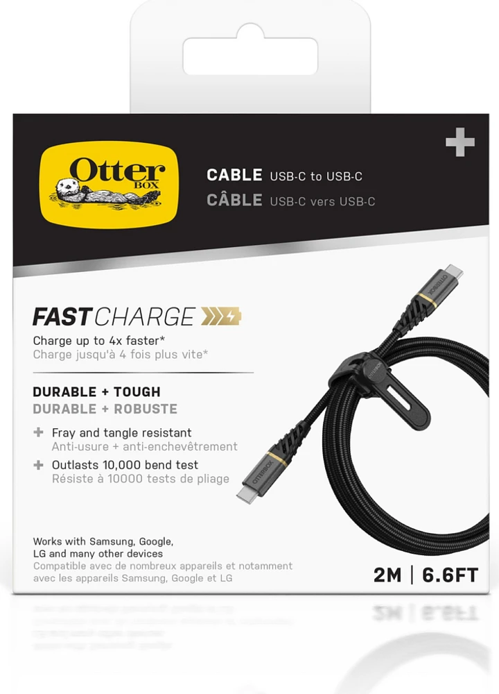 OtterBox 200cm USB-C to USB-C PD Braided Charge and Sync Cable - Black