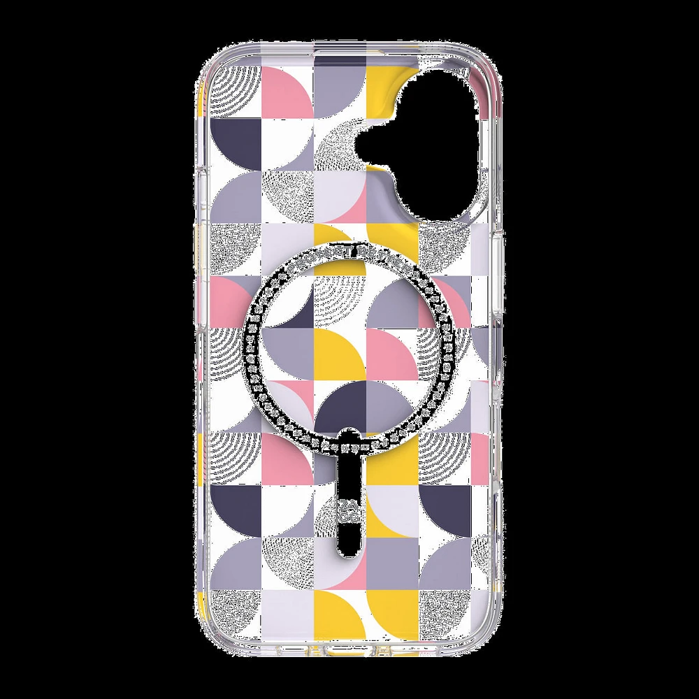 iPhone 16 ZAGG Graphene Milan Snap Case - Pink/Grey - Geometric
