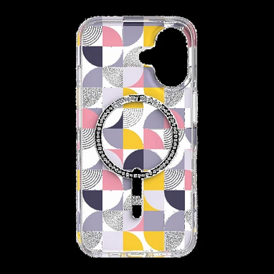 iPhone 16 ZAGG Graphene Milan Snap Case - Pink/Grey - Geometric