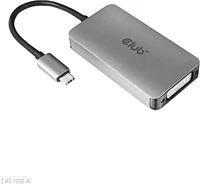 Club3D CAC-1510-A Prise en Charge des Résolutions 4K30HZ USB-C vers DVI I Dual Link-Adaptateur HDCP OFF Gris