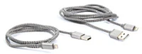 Lightning Charge & Synchronize Braided Cable 2 Pack - 0.9M & 1.8M - Gray/Black