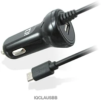 Chargeur d'automobile IQ USB 4,8 A avec câble micro USB spiralé intégré