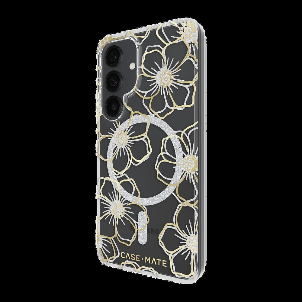 Samsung Galaxy S25 Case-Mate Floral Gems Case w/Magnets - Gold