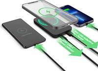 Hypergear chargeur magnétique de 5 000 mAh, à port USB-C PD de 20 W et à port USB-A de 18 W, doté de la technologie Qi (jusqu’à 15 W)