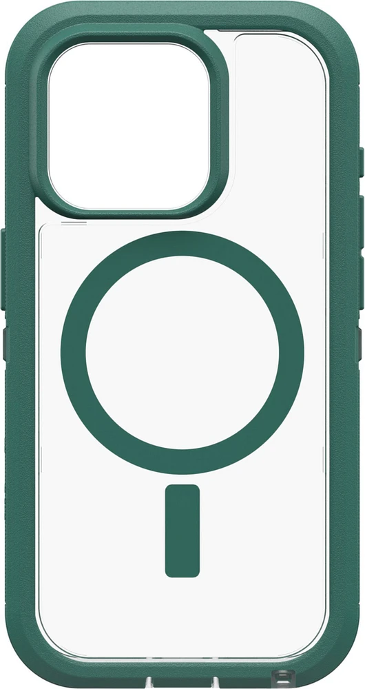 iPhone 15 Pro Otterbox Defender XT w/ MagSafe Clear Series Case - Clear/Green (Velvet Evergreen)