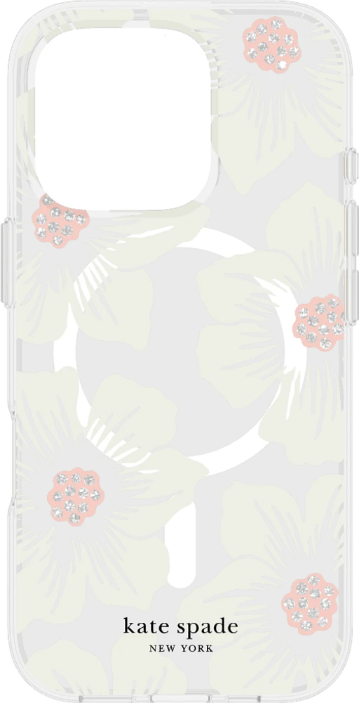 iPhone 16 Pro Kate Spade Protective Prints MagSafe Case - Hollyhock Floral