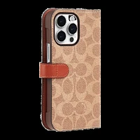 iPhone 15 Pro Max Coach Folio Signature C Case - Tan