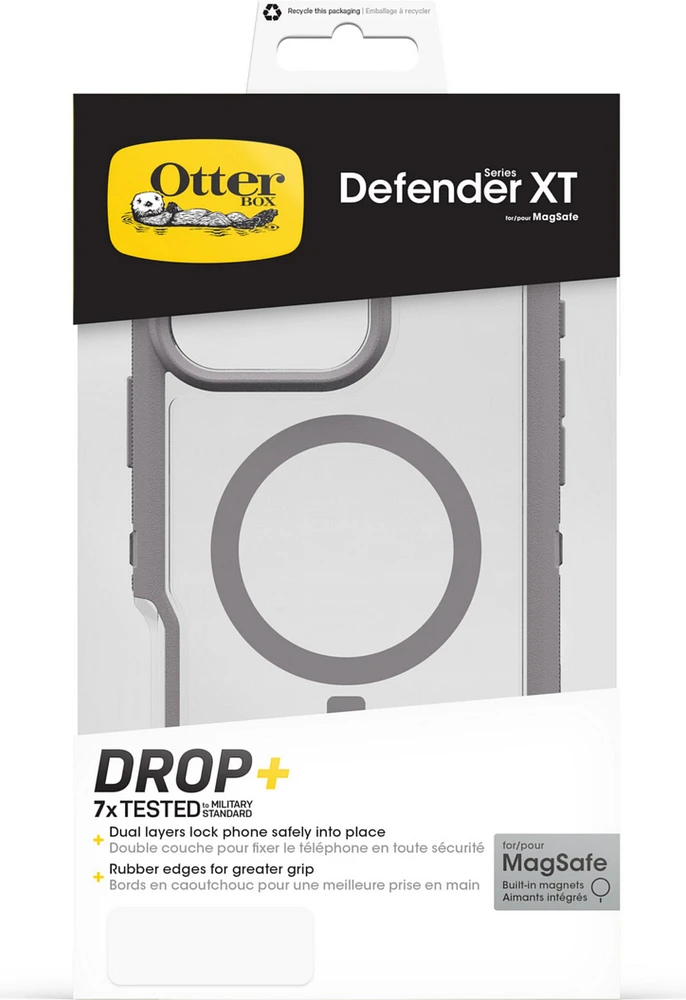 iPhone 16 Pro Max Otterbox Defender XT Clear Pro w/ MagSafe Series Case - Clear/Grey - Snow Capped