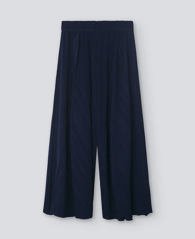 Pantalón palazzo en crinkle mujer