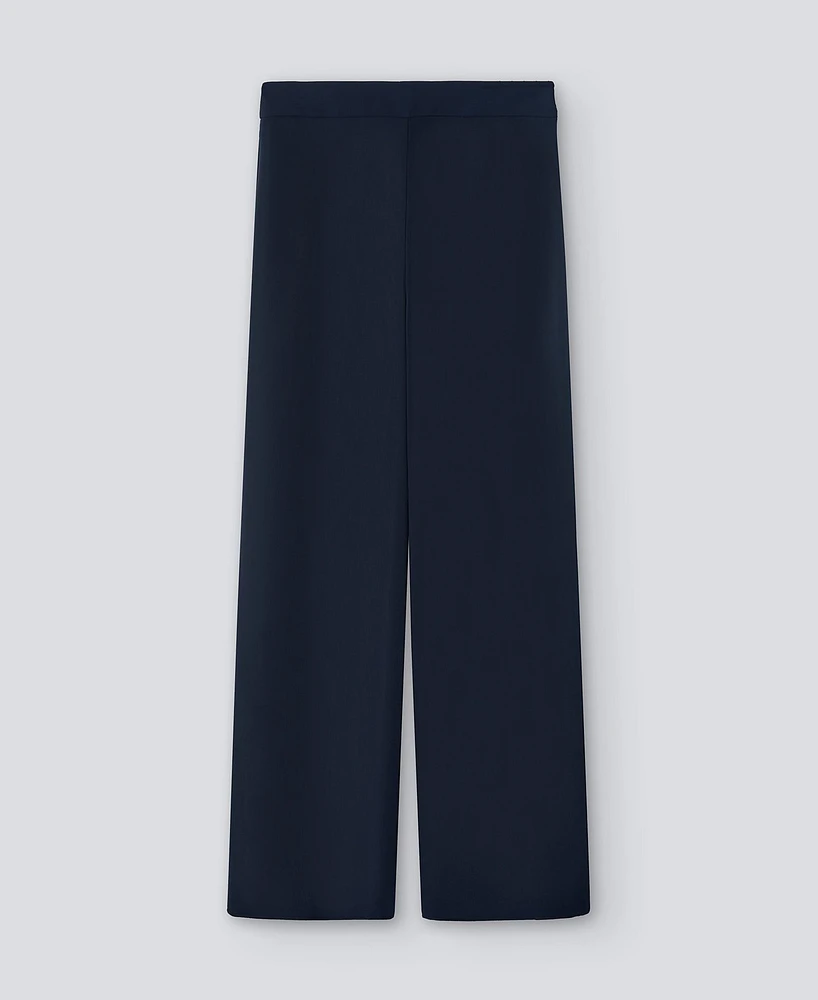 Pantalón pierna ancha azul marino mujer