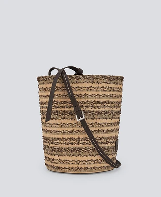 Bolso saco trenzado con textura mujer