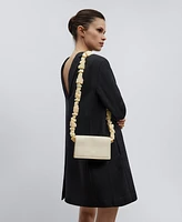 Mini bolso crema con asa en resina mujer