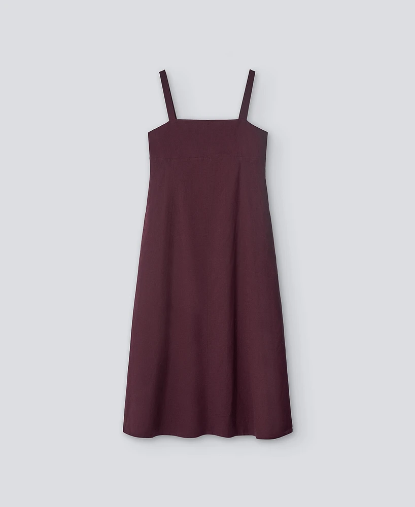 Vestido tirantes burdeos mujer