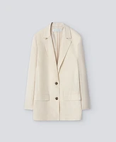 Blazer lino europeo beis mujer