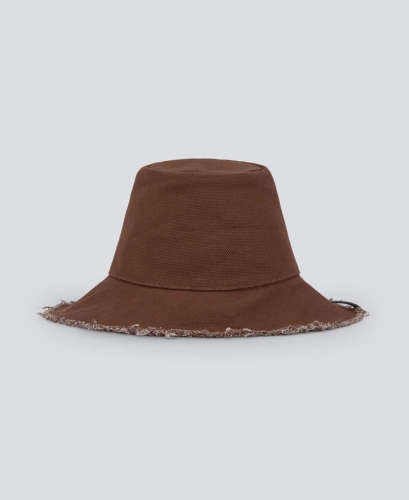 Sombrero marrón en algodón mujer