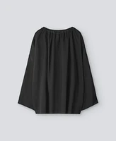 Blusa manga larga negra mujer