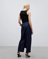 Pantalón con pareo azul marino mujer