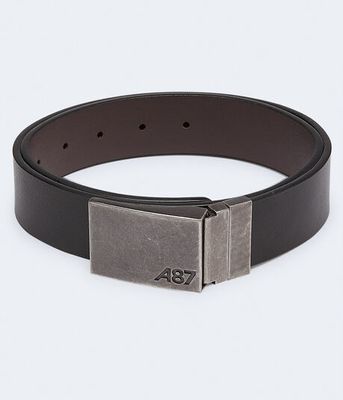Reversible Leather Plaque Belt