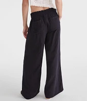 Gauze Wide Leg Drawstring Pants