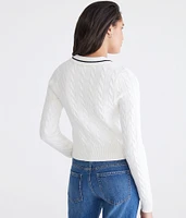 Cable Knit Shrunken Polo