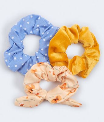 Floral Bow Scrunchie 3-Pack
