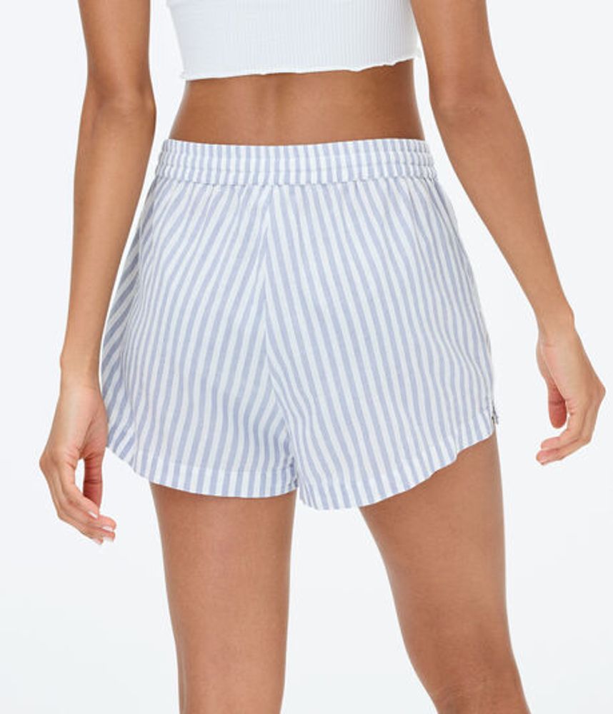Thin Stripe High-Waisted Sleep Boxer Shorts