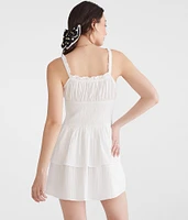 Solid V-Neck Smocked Fit & Flare Dress