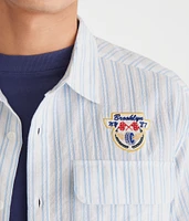 Short Sleeve Striped Brooklyn Racing Mechanic Shirt