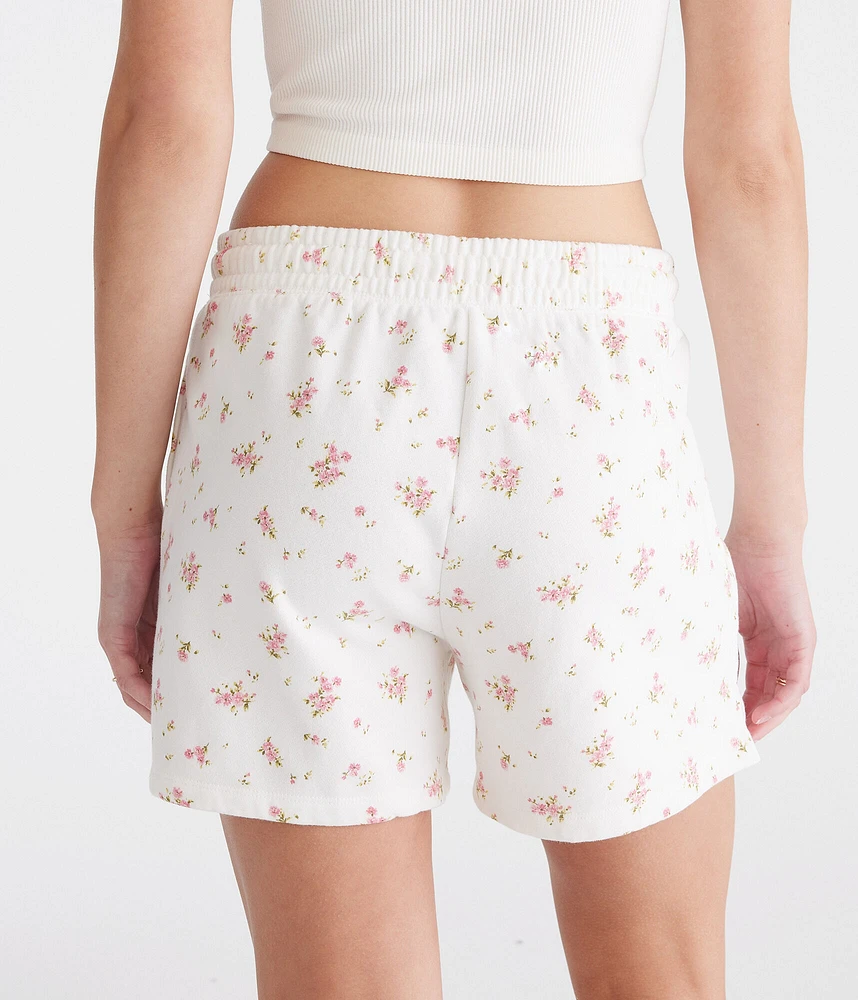LA Floral Fleece Slouchy Shorts