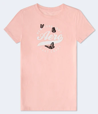 Aero Circle Butterflies Flocked Graphic Tee