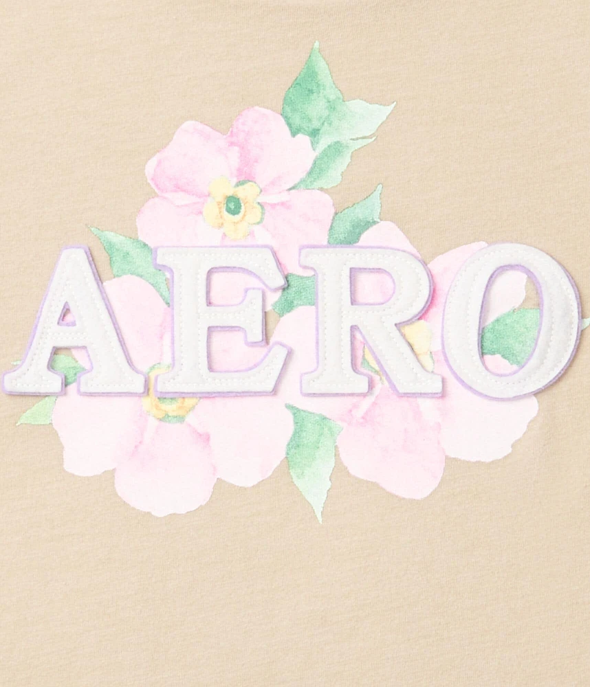 Aero Floral Logo Appliqué Graphic Tee