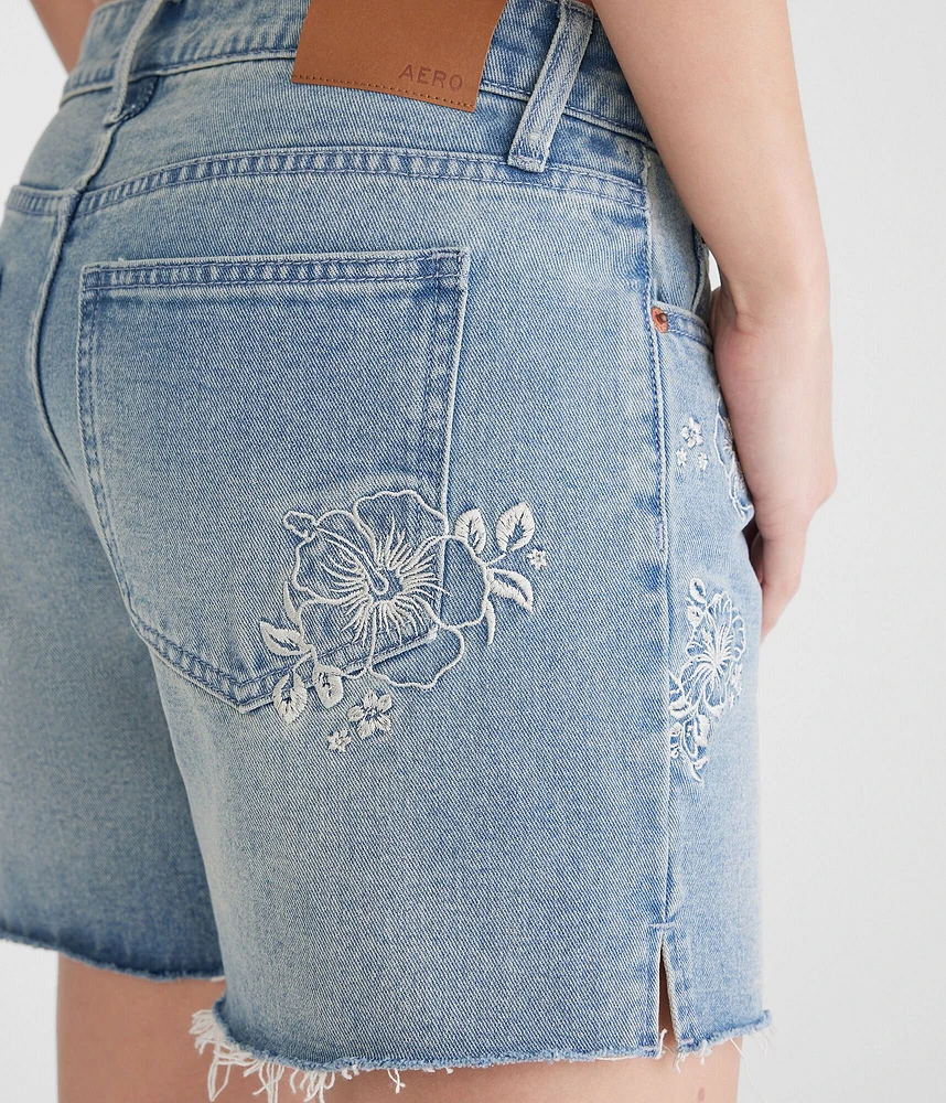Low-Rise Baggy Denim Shorts 6"