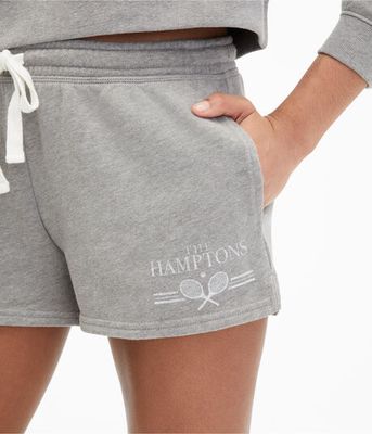Hamptons Tennis High-Rise Cheeky Fleece Shorts