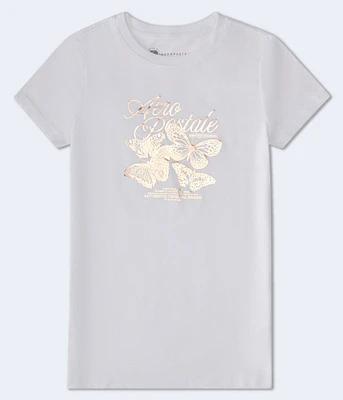 Aeropostale Butterflies Foil Graphic Tee