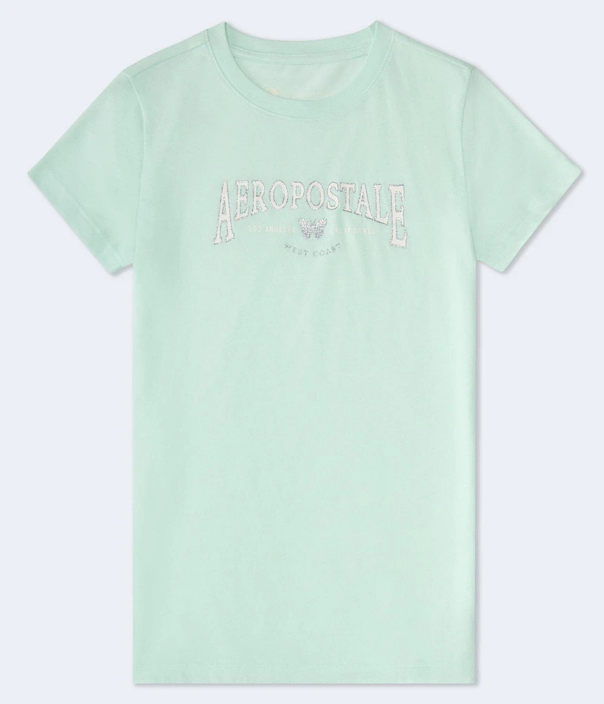 Aeropostale Butterfly Glitter Graphic Tee
