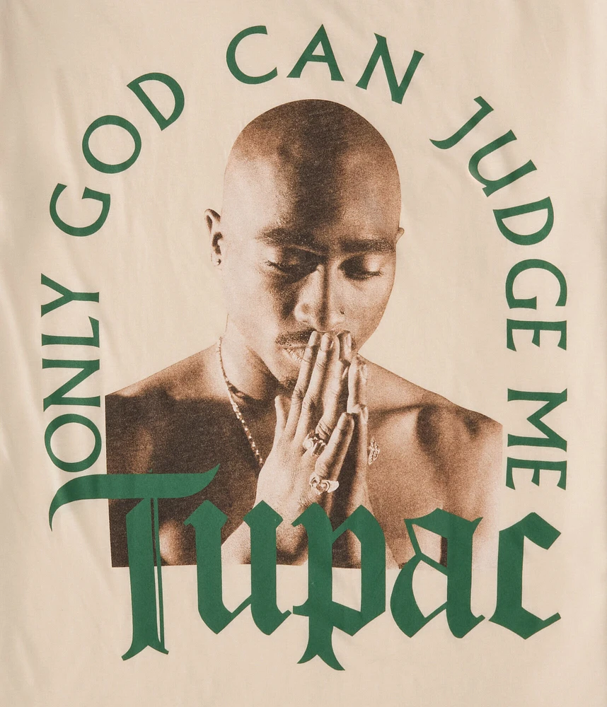 Tupac Only God Oversized Graphic Tee