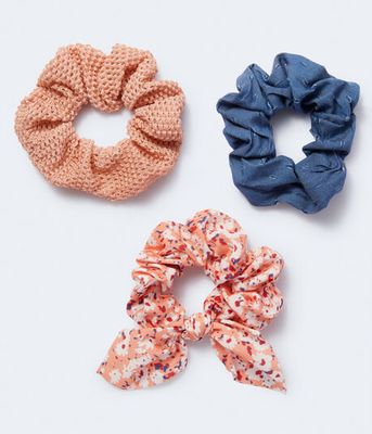 Floral Bow Scrunchie 3-Pack