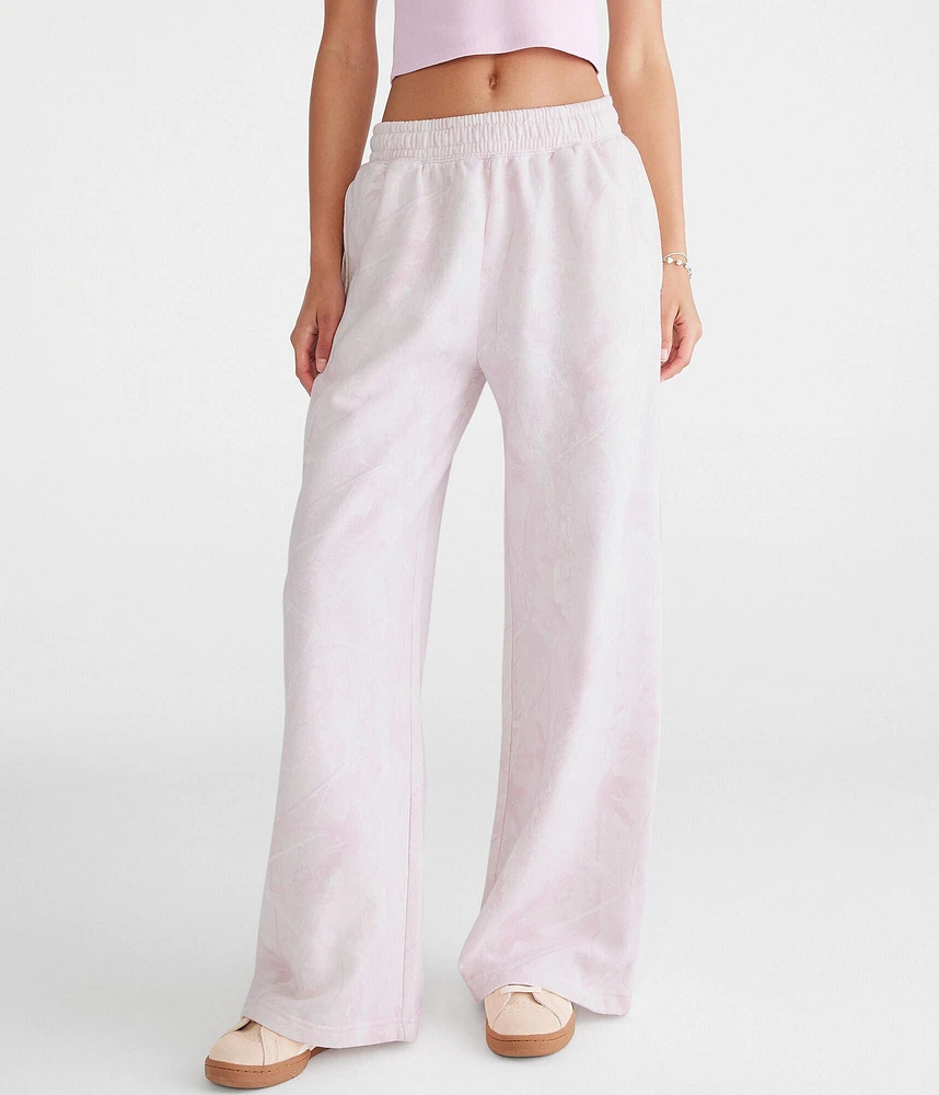 Forest Camo High-Waisted Wide Leg Sweatpants