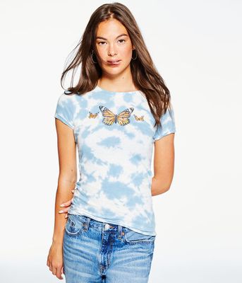 Butterfly Tie-Dye Graphic Tee