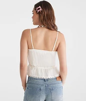 Lacy Pleated Peplum Tank