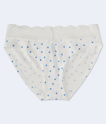 Printed Lace-Trim Hipster