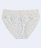 Printed Lace-Trim Hipster