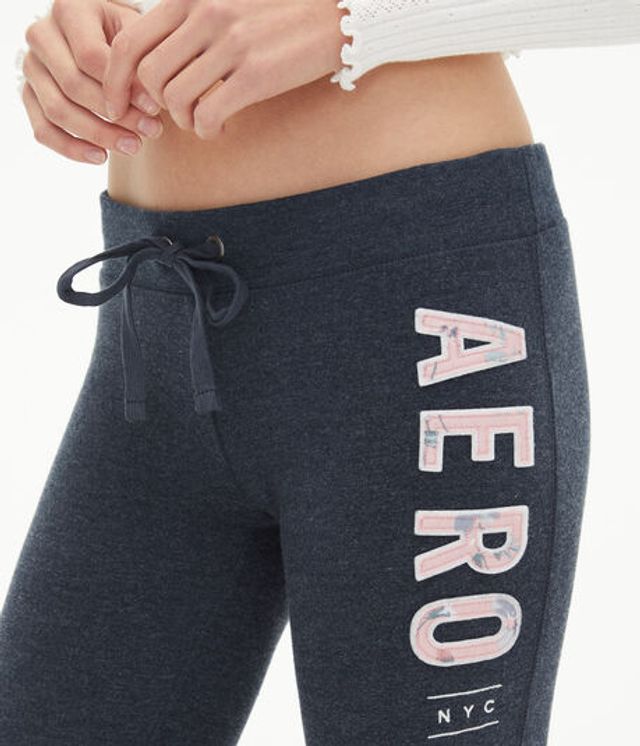 Aeropostale Script Low-Rise Fit & Flare Sweatpants