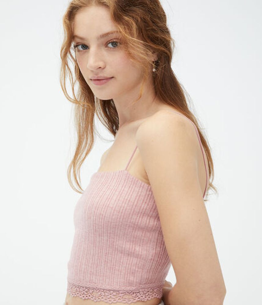 Aéropostale Seriously Soft Lace-Trim Cropped Bungee Cami