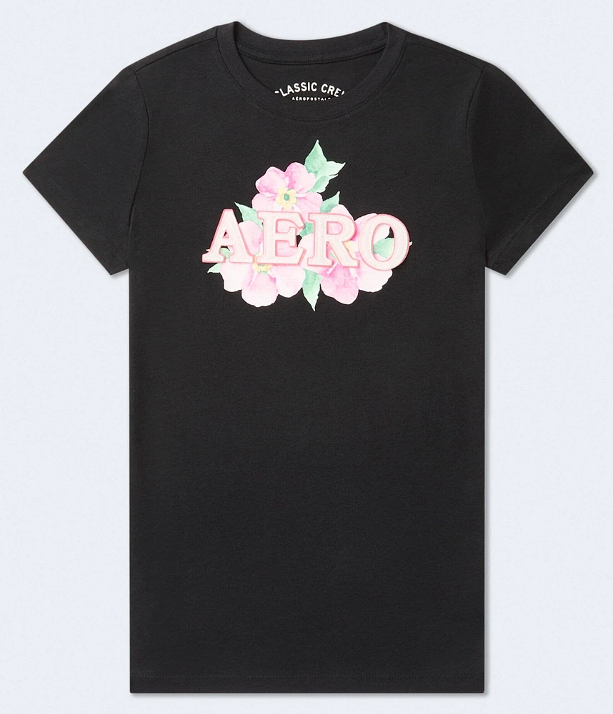 Aero Floral Logo Appliqué Graphic Tee