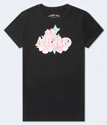 Aero Floral Logo Appliqué Graphic Tee