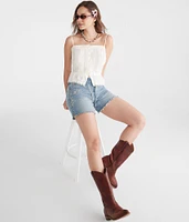 Lacy Pleated Peplum Tank